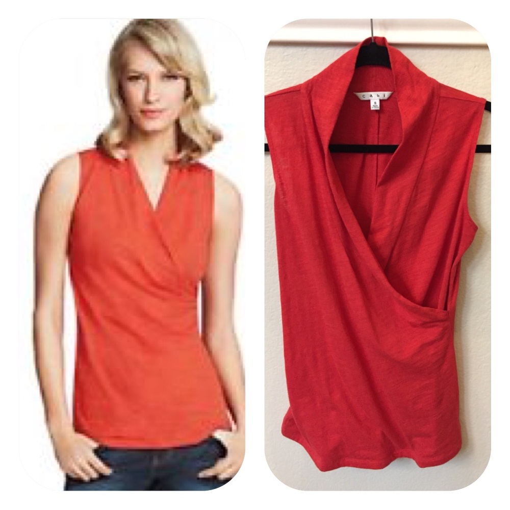 CAbi Sleeveless Crossover Tee NWOT
